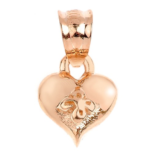 Solid Rose Gold Baby Heart Charm 