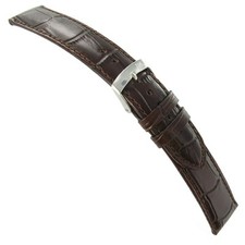 22mm Morellato Samba Italian Leather Alligator Grain Soft Brown Watch Band 2704