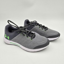 Under Armour Youth Mesh Running Shoes Gray Green Lightweight Breathable