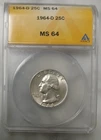 1964 d quarter MS 64 ANACS