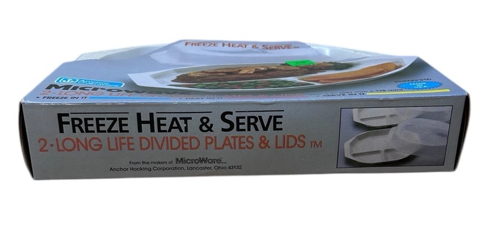 VTG NOS Anchor Ovenware Microwave 2 Long Life Divided Plates & Lids PH500/316 - Image 3 of 4