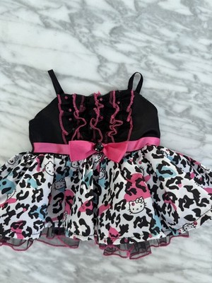 Build-A-Bear Hello Kitty Leopardenmuster Kleid - schwarz & rosa Rüschen Sanrio 2013 