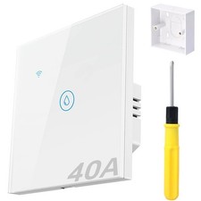 Smart Immersion Heater Timer Switch, 40A 2.4G WIFI Smart Wall Touch Boiler Switc