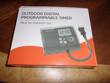 Tiffcofio New Digital Outdoor Timer Outlet, Dial Programmable Method, Outdoor Li