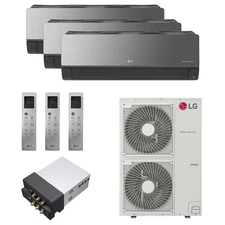 LG Art Cool Mirror Ductless Mini Split Heat Pump System - 3-Zone - 54k BTU Ou...