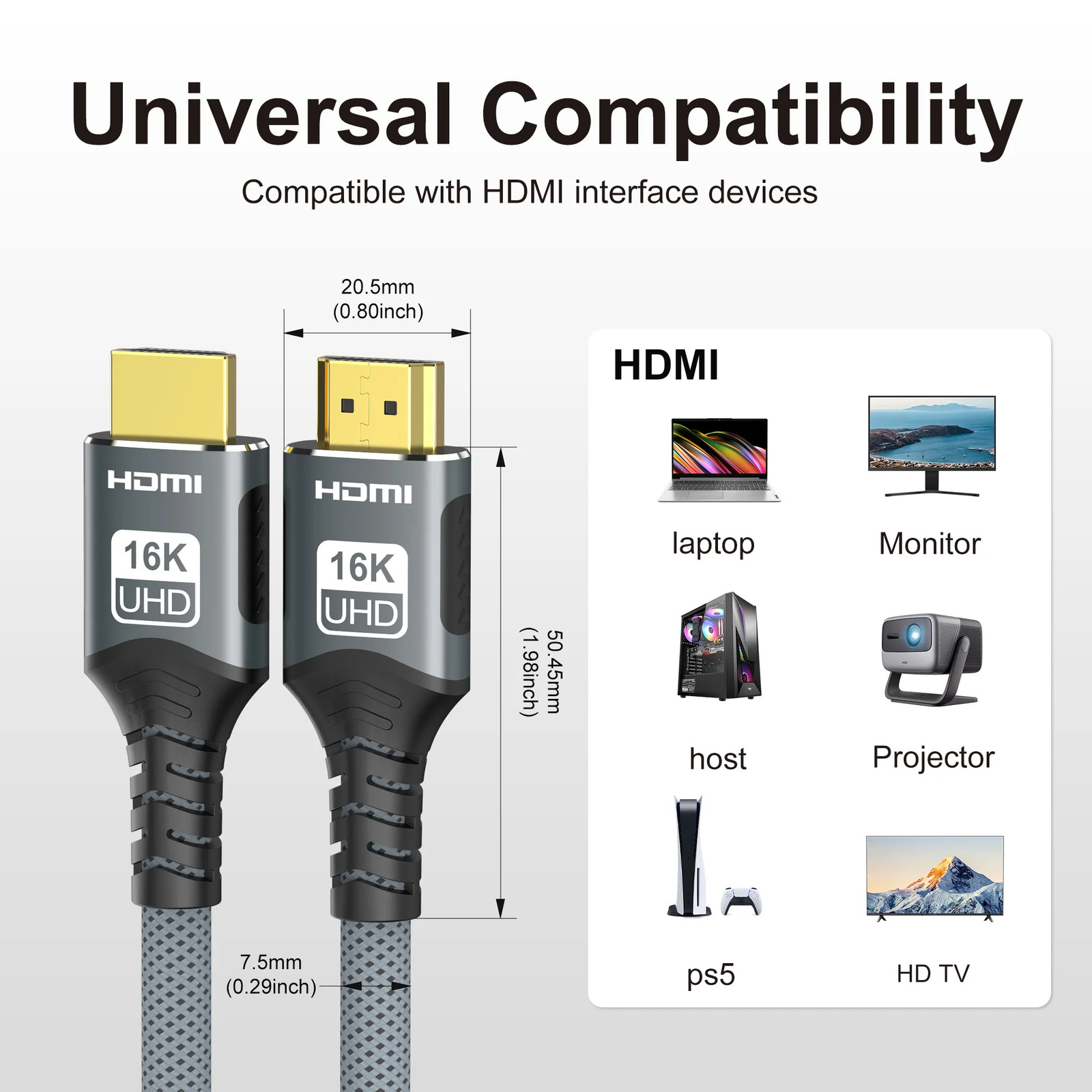 Cavo HDMI ConnBull 16K 2.2 per Gaming e TV foto 2