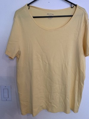 White Stag Shirt Womens Plus Size XXL/2XG Yellow Short Sleeve Round Neck
