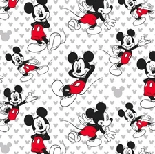 LINED WINDOW VALANCE CURTAIN 42 X 15 DISNEY MICKEY MOUSE ON WHITE