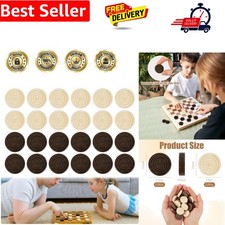 4 Pcs Checkers for Draughts Wooden Draft Board Game, Stackable Checkers Piece...