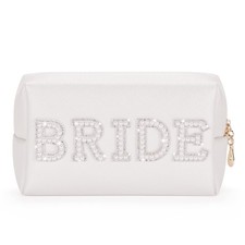 Etercycle Bride Letter Makeup Bag, Bride To Be Gifts Bling Pearl Rhinestone P...