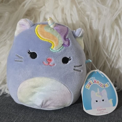 Kellytoy Squishmallows Clarice Unicorn Cat Mini Plush Purple S5#521