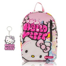 Sanrio Hello Kitty Backpack for Teens 16" Saffiano Leather School Bookbag w...