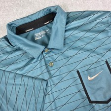 Nike Golf Tour Performance Dri-FIT Polo Shirt Men's Size XL Blue Striped Pocket
