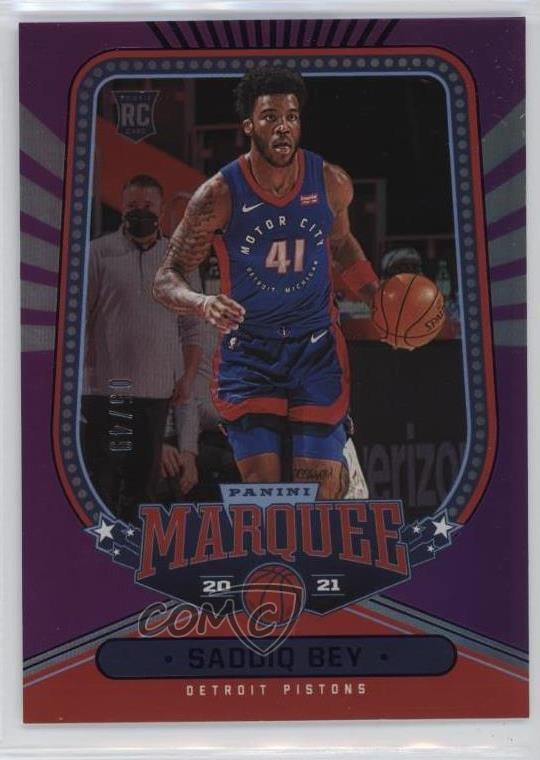 2020-21 Panini Chronicles Marquee Purple 5/49 Saddiq Bey #248 Rookie RC 0ud4