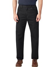 Dickies Men's Relaxed Fit Straight Leg Carpenter Duck Jeans, Black 34W X 30L