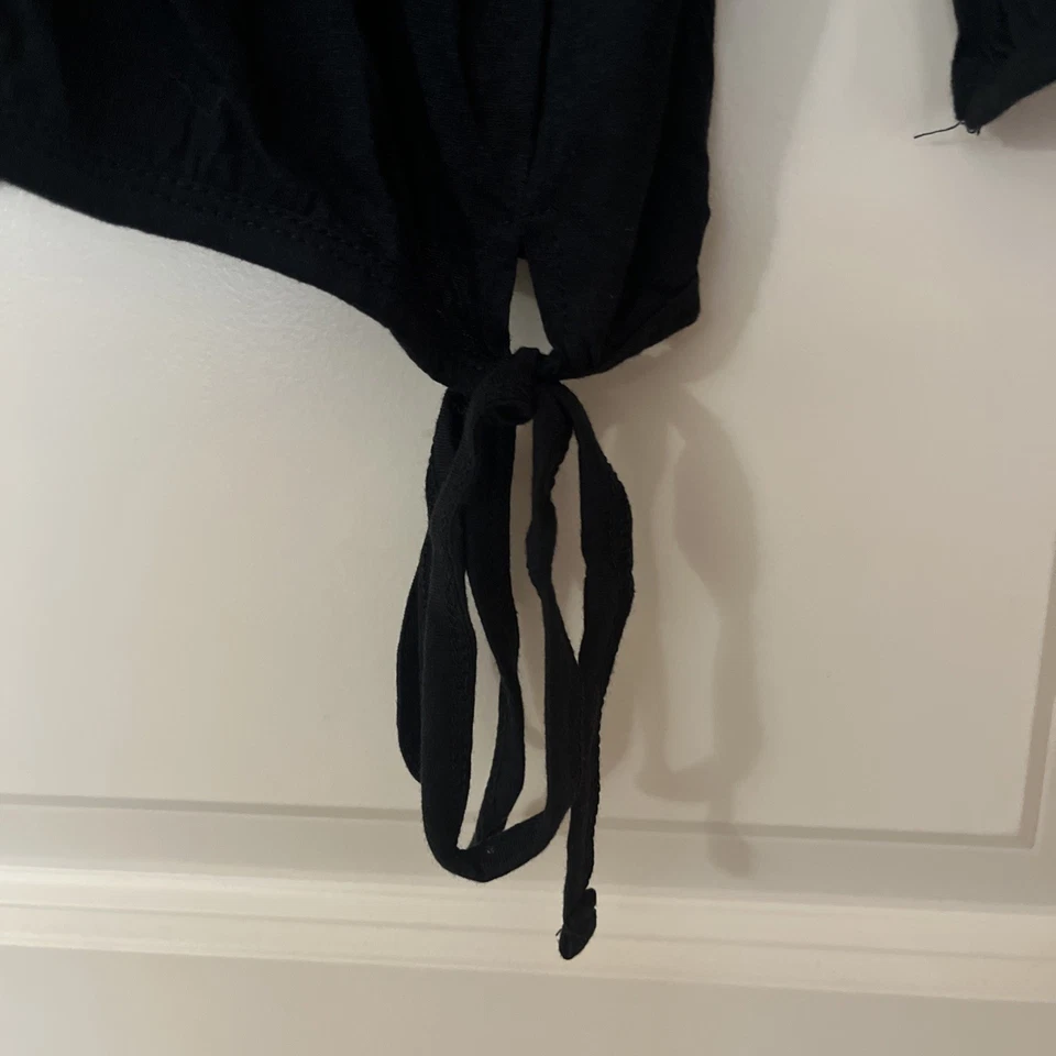 Женские Steve & Barry's черный v-образным вырезом верх с бисером - новый с ярлыками размер L - Изображение 2 из 4