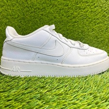 Nike Air Force 1 Low Boys Size 6Y Triple White Athletic Leather Shoes Sneakers