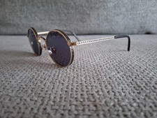 MATSUDA Round Sunglasses Model M3100 Gold & Black Blue LNS 47-23