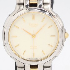 Citizen Exceed Euros QZ Wristwatch Ivory Dial Mens Timepiece Genuine
