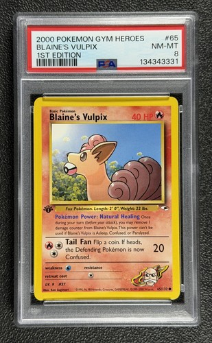 Blaine's Vulpix (1st Edition) graded PSA 8 for sale on eBay