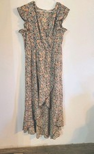 Grecerelle Floral Brown Maxi Dress Short Sleeve Women’s Size XL Plus Size
