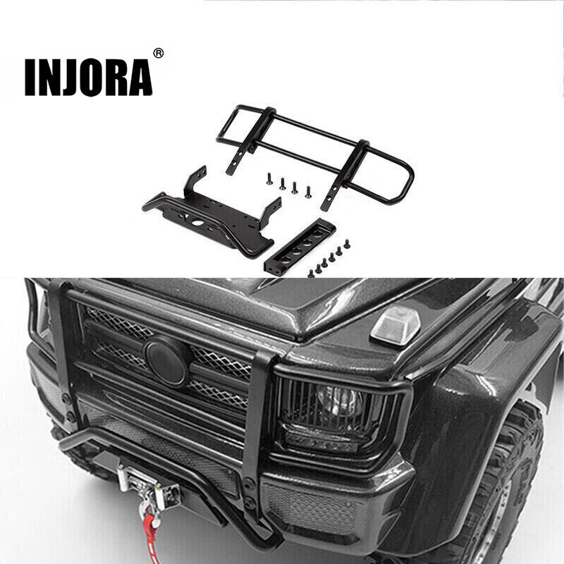 金属製のフロント バンパー 1 10 スケール自動車オートバイ部品 II 90046 90047 と互換性あり For Axial For SCX10  90046 For TRX4 RTG 86100 1/10 RCカー用 メタルフロントバンパー ライト付き クローラーアップグレードパーツ  修理交換用アクセサリー RCフロントおよび ... RCバンパーのアップグレード For Axial For Scx10 II 90046 For Traxxas For Trx4 金