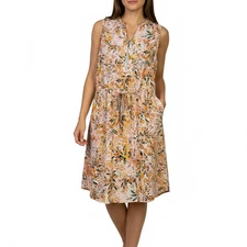 Apt 9 Dress Small Multi-Color Floral Sleeveless Drawstring V-Neck Boho Summer