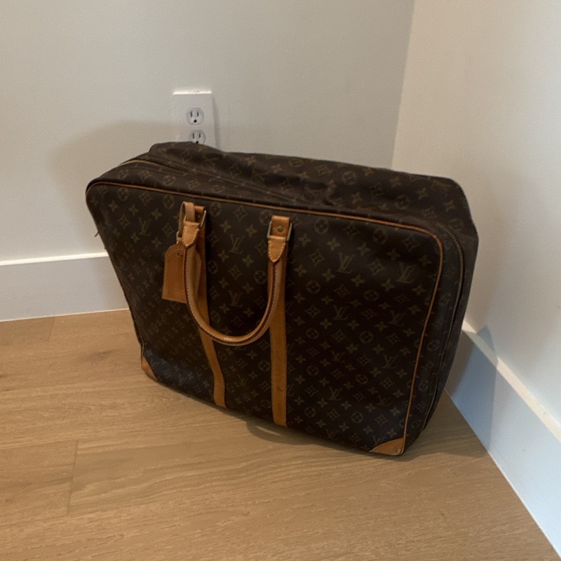 Louis Vuitton Monogram Soft Suitcase 22in x 16in  Brown/Tan Leather Trim Zip