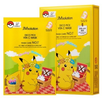 Pokémon Deco Pick Vita C Mask Pack 10 Sheets + Sticker Set K-Beauty