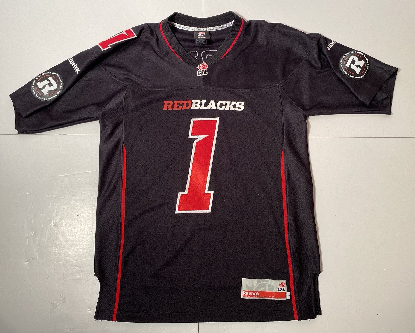 Henry Burris Ottawa Redblacks Reebok Cfl Jersey Mens Large Black