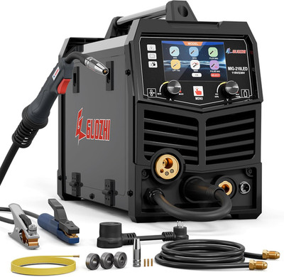210A with Pulse, 8 in 1 Gas Mig/Mag/Gasless Flux Core Mig/Lift Tig/Stick/Spot We