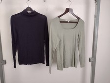 M&S Women's 2pcs Bundle Tops Size 16 Black Pale Yellow Short Sleeve T-Shirt New