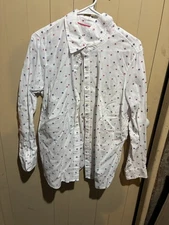 Talbots White Poplin Ladies Long Sleeve Button Up Blouse - Size 0X