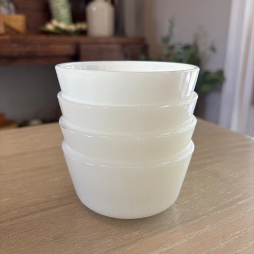 4~Vintage Fire King/Anchor Hocking 6oz Custard Cups  Ramekin Milk Glass~Oven