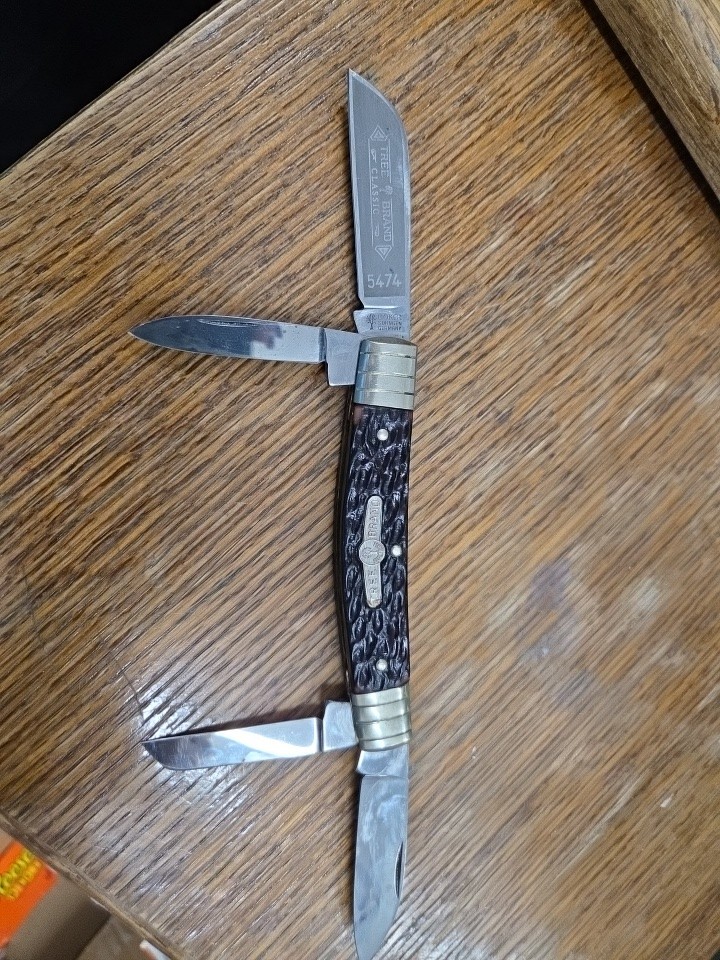 Vintage Boker Tree Brand 5474 Knife 4 Blade Solinger Congress Bone Germany Canoe