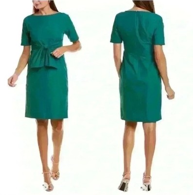 Weekend MaxMara Green Tandem Sheath Front Tie Belt Dress Size 2