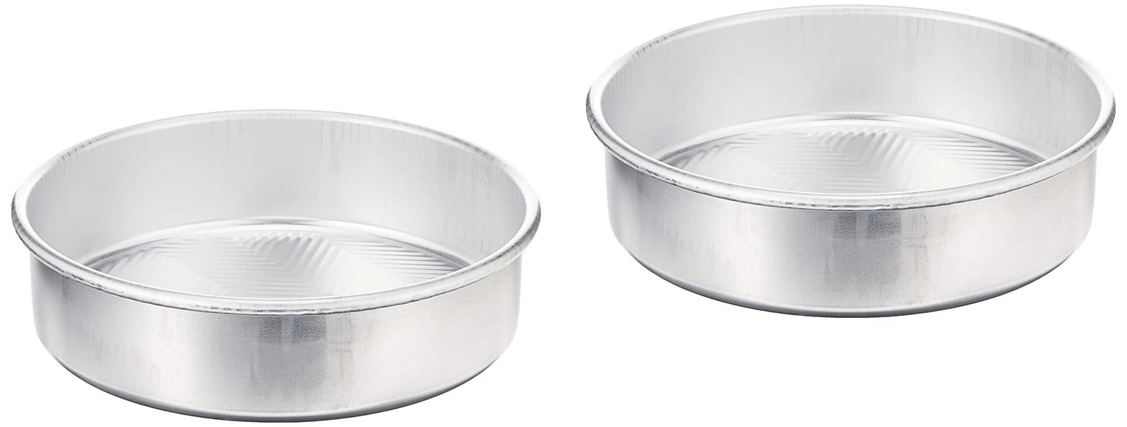 Natural Aluminum Baking Pans Set of 2 Embossed Grid Design Durable Heat Dispe...