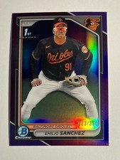 Emilio Sanchez 2024 Bowman Chrome 1st Purple Refractor /250 Baltimore Orioles