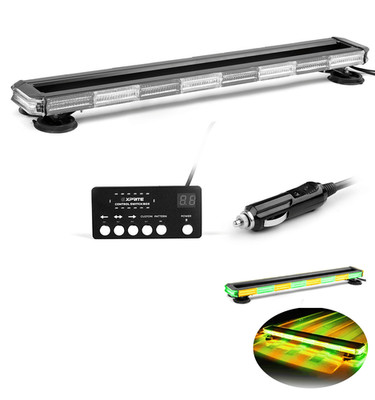 Xprite 34'' 270 LED Strobe Light Bar White Green Security Patrol Warning Magnetic