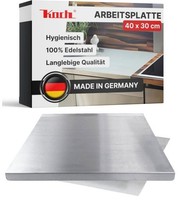 Koch #73 Edelstahl Arbeitsplatte / Schneidebrett 40 X 30Cm Mit Mehlfangkante