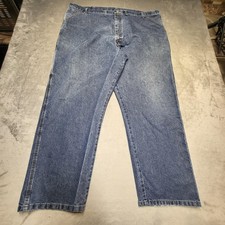 Wrangler Carpenter Jeans Mens 46x30 Blue Denim Relaxed Fit Workwear Utility