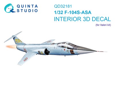 Quinta Studio 1/32 F-104S-ASA 3D-Printed & colour Interior (Italeri)