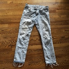 free people We The Free Light Wash Denim Distressed Jeans Size 30 Stretch