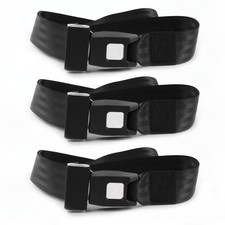 Chevy Nova 1968 - 1974 Standard 2pt Black Lap Bench Seat Belt Kit - 3 Belts