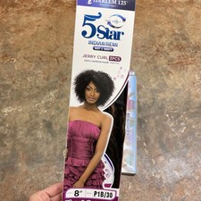 HARLEM 125 5 STAR -Jerry CURL 8" 3 BUNDLES  1b/30 off blk/auburn 100 Human hr