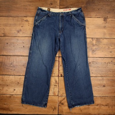 Hang Ten Baggy Y2K Jeans 38x32 Herren 00s blau weit Carpenter Skater Surf Denim
