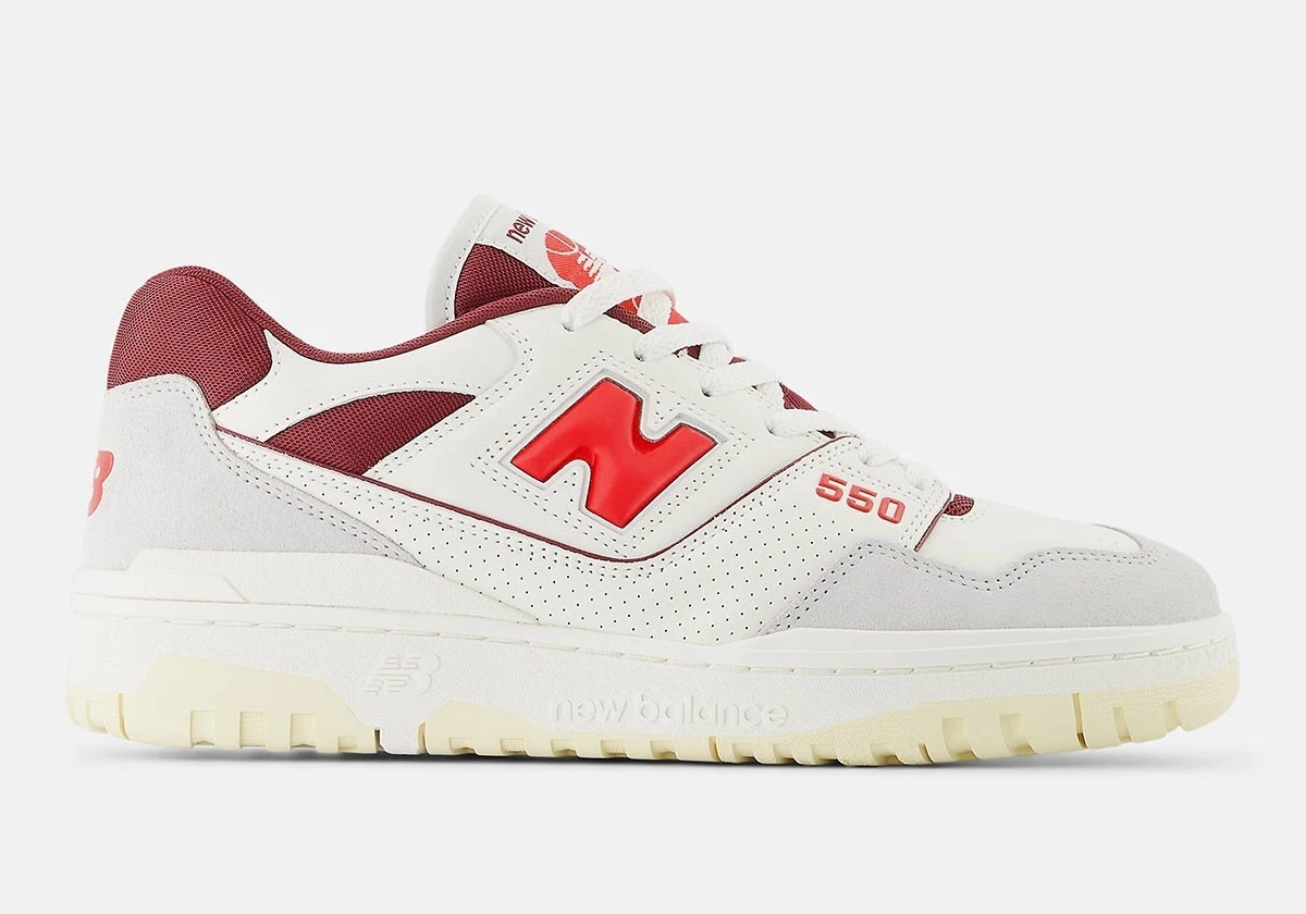 New Balance 550 Sea Salt Grey True Red for Sale  display picture 2