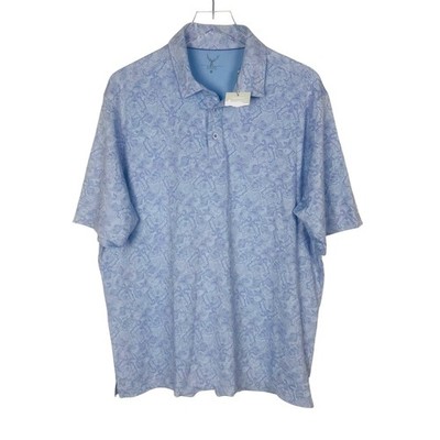 Nicoby Mens Performance Golf Polo Shirt XL Paisley Print Short Sleeve NEW