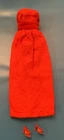 Vintage Barbie Clone Red Jacquard & Velvet Gown Dress Formal Wear & Shoes