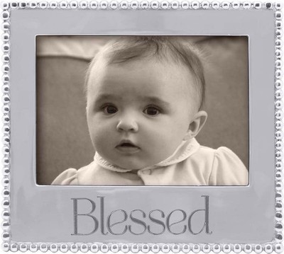 MARIPOSA SILVER BEADED PICTURE FRAME  BLESSED  NWOT 8.5  x 7.5 